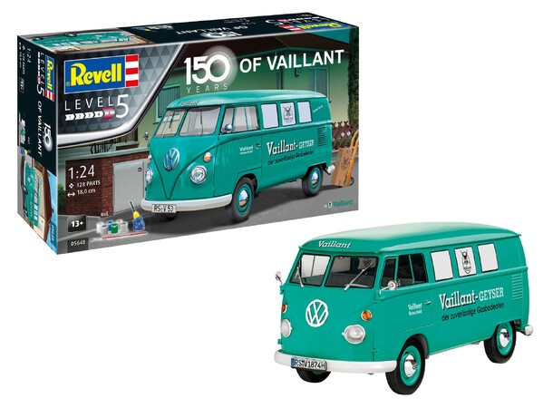 150 Years of Vaillant VW T1 Bus Revell 1:24 Byggsats - Gift Set 