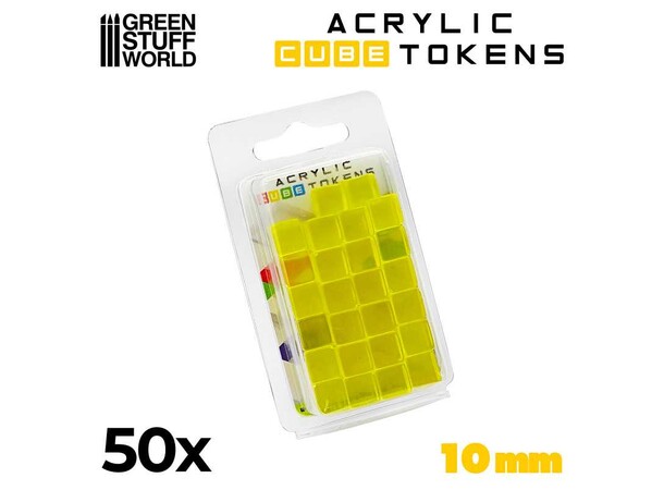 Acrylic Cube Tokens - Yellow Green Stuff World 