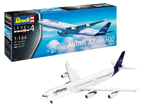 Airbus A340-300 Lufthansa New Livery Revell 1:144 Byggsats 