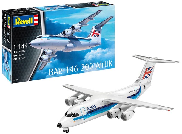 BAe 146-200 AirUK (RJ85) Revell 1:144 Byggsats 
