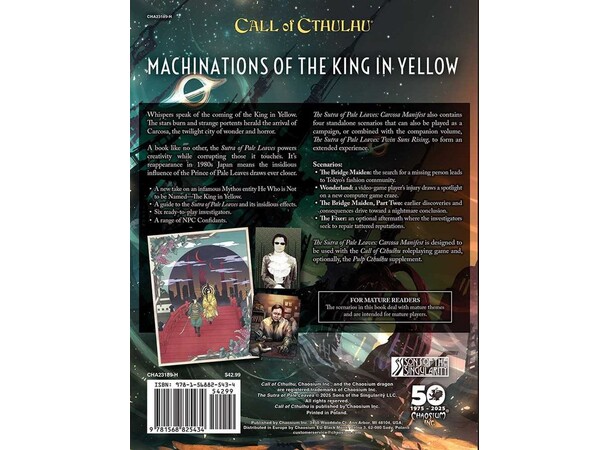 Call of Cthulhu RPG Carcosa Manifest Sutra of Pale Leaves Volume 2 