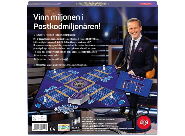 Postkodmiljonären Brädspel Svensk utgåva 
