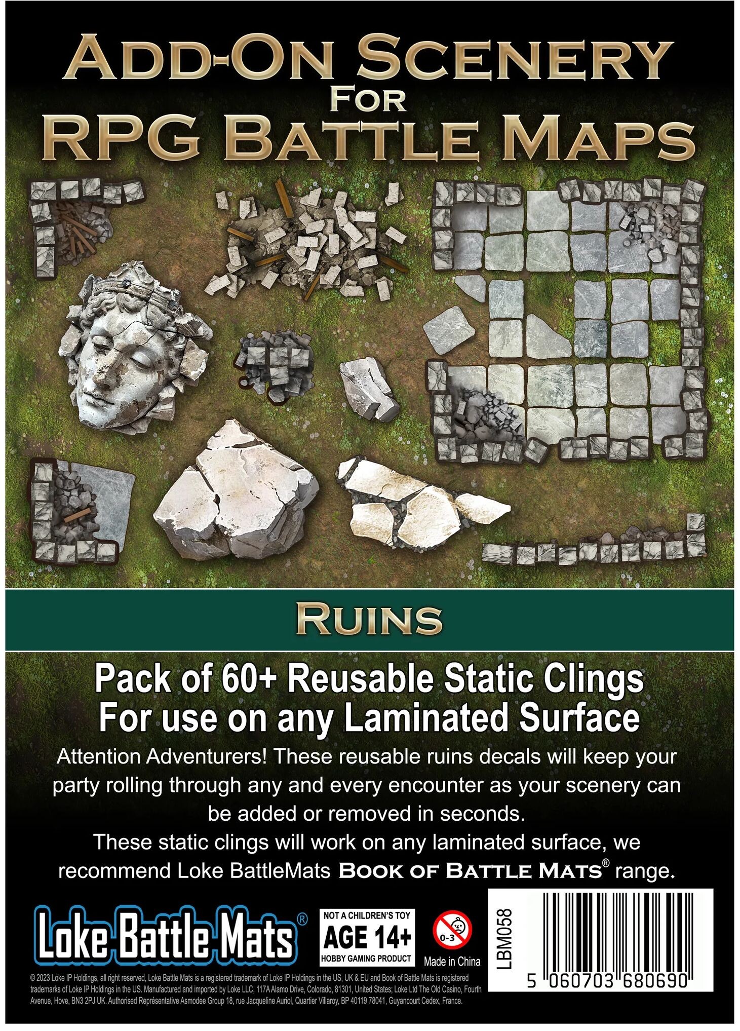 Book of Battlemats ADD-ON Ruins Klistremerker til Book of Battlemats