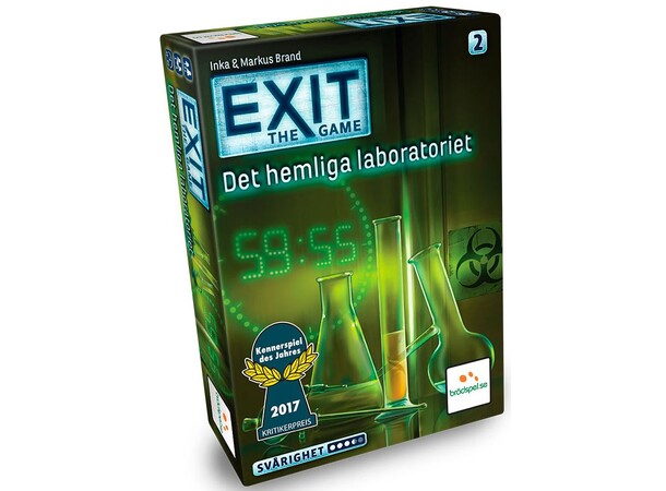 EXIT 2 Det Hemliga Laboratoriet Brädspel Svensk utgåva 