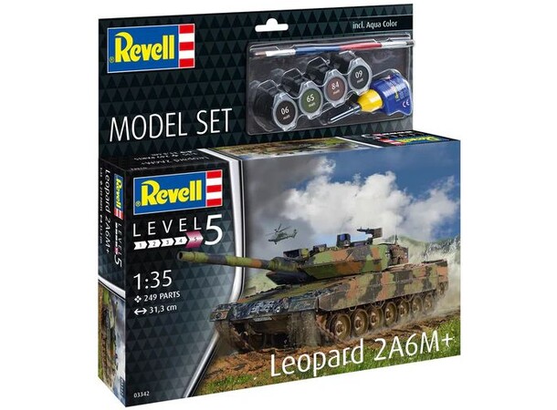 Leopard 2 A6M+ Starter Set Revell 1:35 Byggsats 