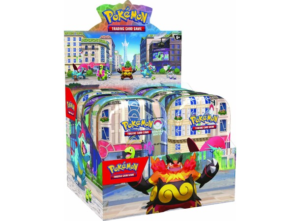 Pokemon Mini Tin Lumiose City Display 10 Mini Tins – komplett låda 