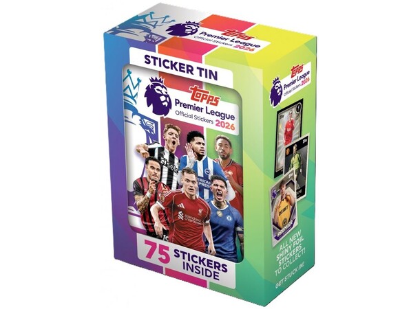 Premier League 2026 Sticker Tin Box Topps Official Stickers 