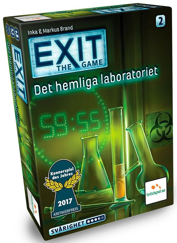 EXIT 2 Det Hemliga Laboratoriet Brädspel Svensk utgåva