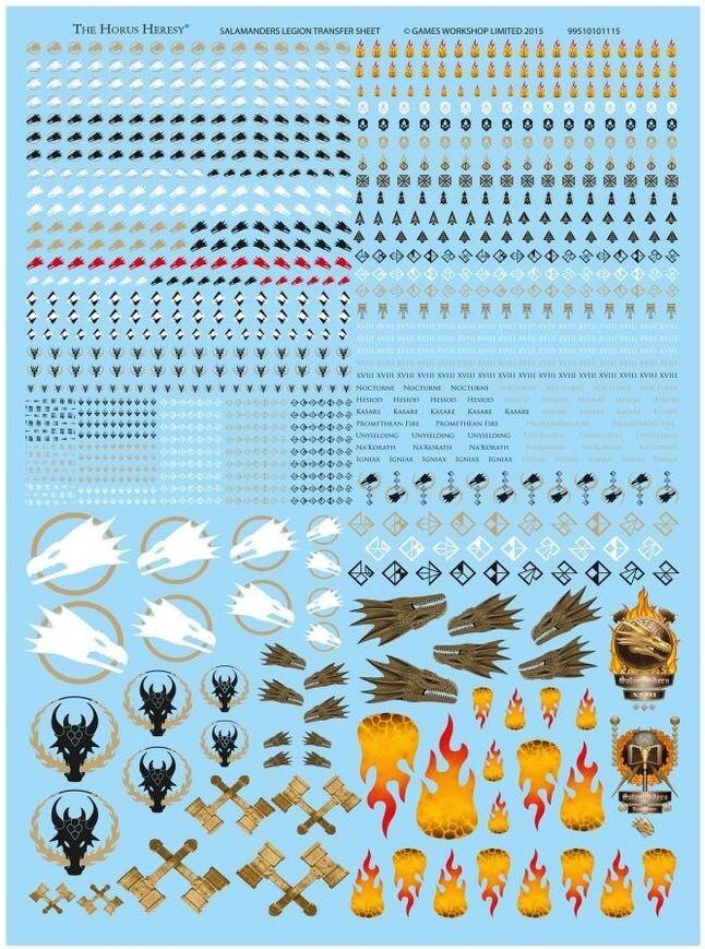 Salamanders Legion Transfer Sheet The Horus Heresy