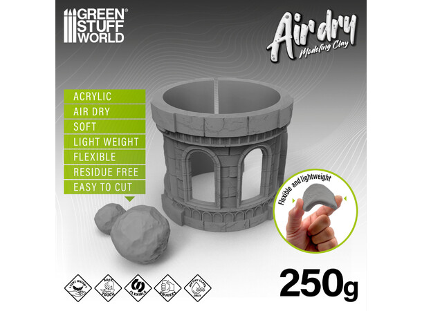 Air Dry Foam Clay 250g - Grey Green Stuff World 