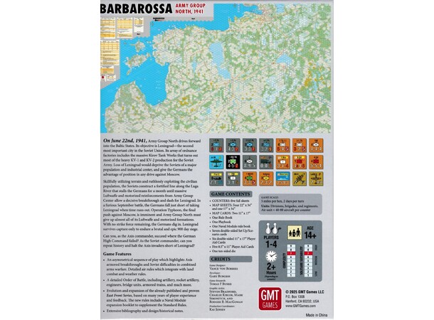 Barbarossa Army Group North 1941 2nd Edition Brettspill 