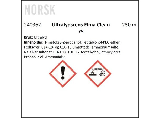 Elma Clean 75 Rengöringsvätska 250ml 