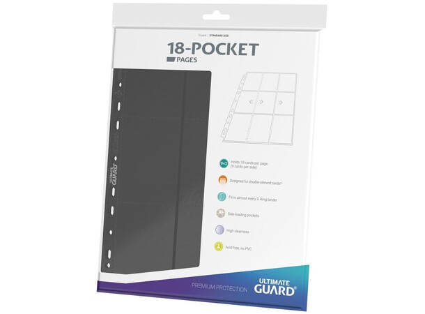 Pages 18-pocket x10 Grå Ultimate Guard Plastfickor 