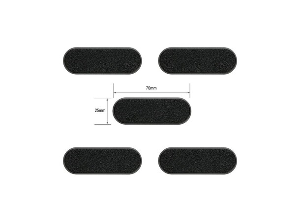 Plastbaser Svart Oval 70x25mm (5 st) 
