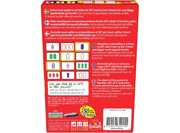 SET Kortspel Svensk utgåva - 2025 