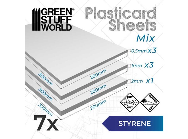 Styrene Sheets Variety Pack - 7 st Green Stuff World 