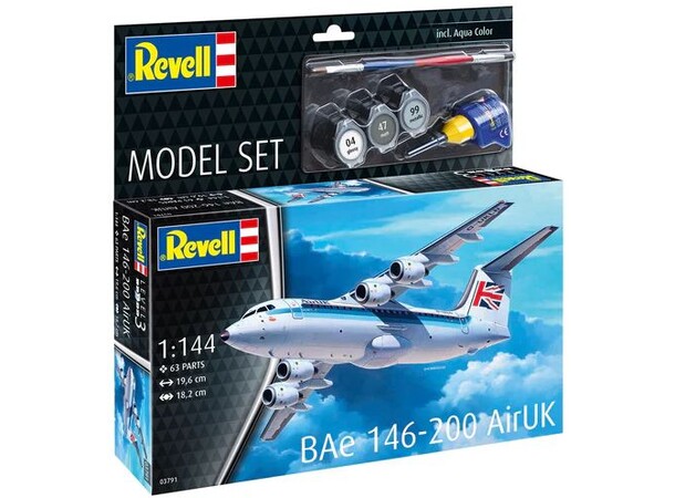 Bae 146-200 AirUK Starter Set Revell 1:144 Byggsats 