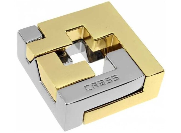 Cast Puzzle 3/6 Cross Hjärngympa metall Svårighetsgrad 3/6 