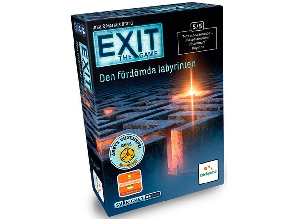 EXIT 15 Den Fördömda Labyrinten Brädspel Svensk utgåva 