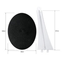 Plastbaser Svart Oval 120x92/Flying Stem 