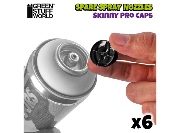 Skinny Pro Spray Caps (6 stk) - Black Green Stuff World 