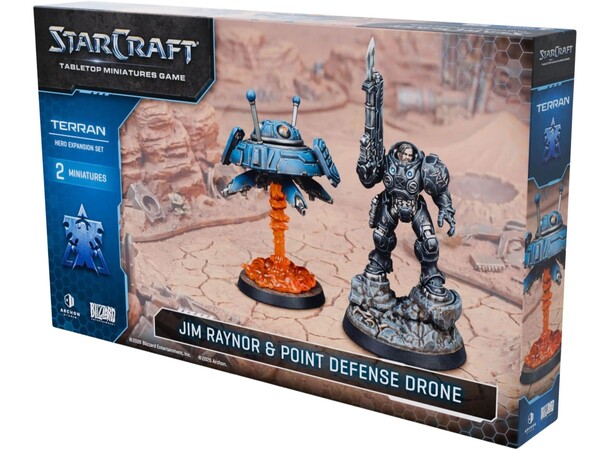 StarCraft Terran Jim Raynor & Drone Tabletop Miniatures Game 