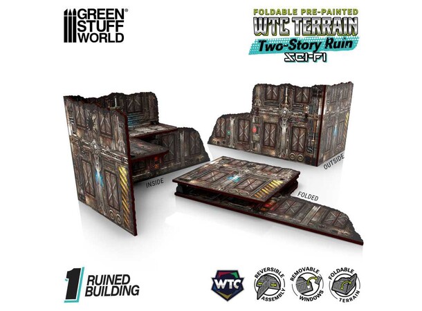 WTC Terrain Two-Story Ruin Sci-Fi Green Stuff World 