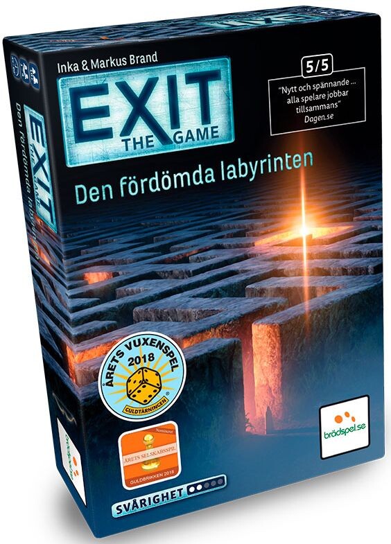 EXIT 15 Den Fördömda Labyrinten Brädspel Svensk utgåva