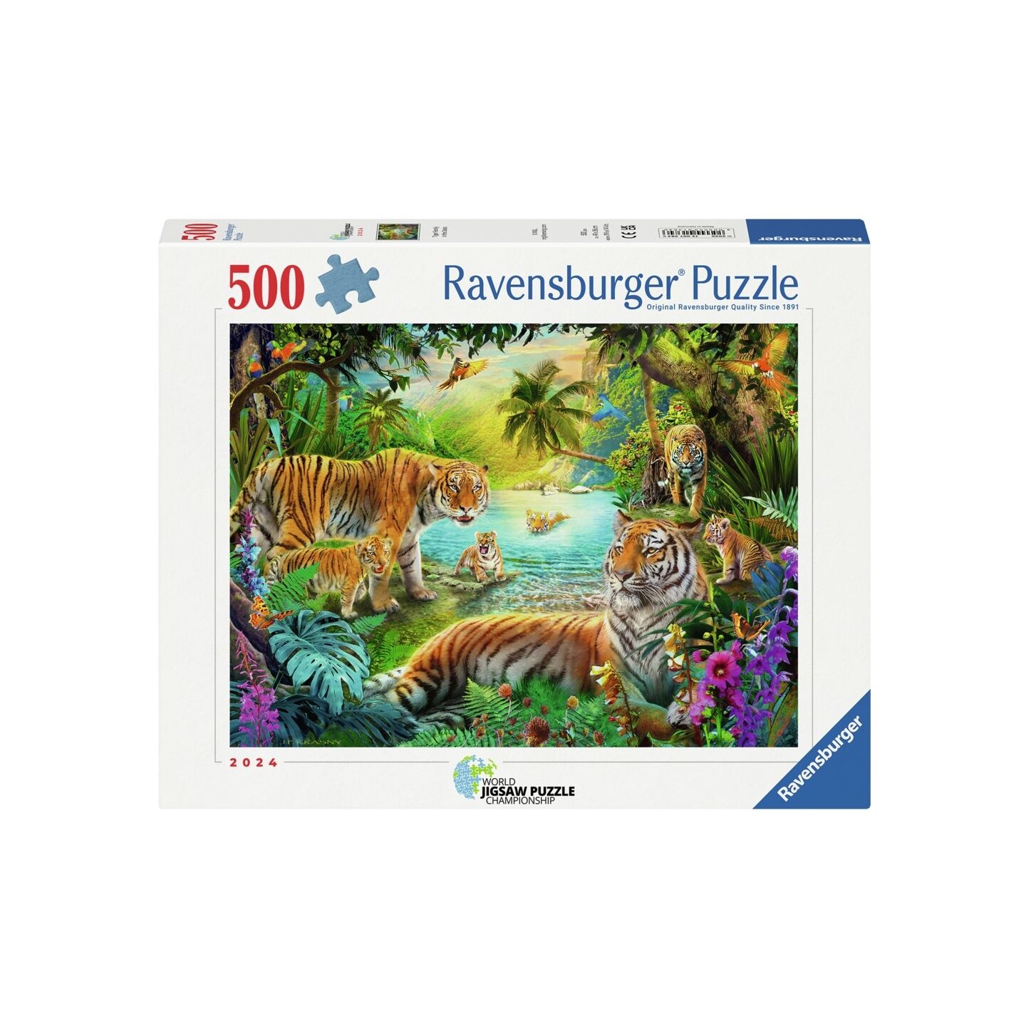 Tiger Family in Oasis 500 bitar Pussel Ravensburger Puzzle