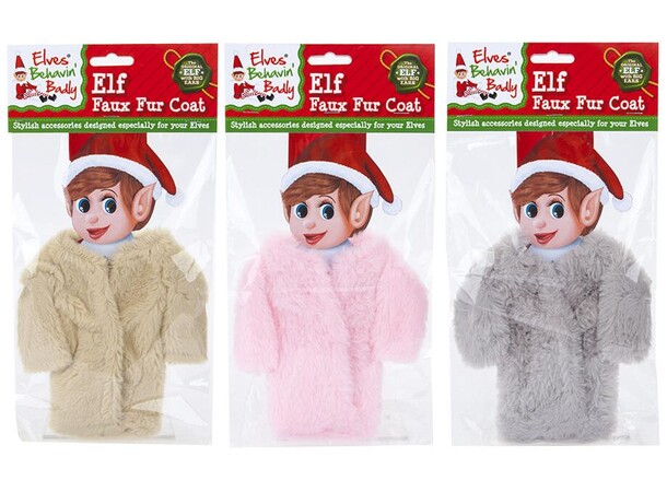 Elf on the Shelf Pälsjacka - 1 st Assorterad färg - Grå/Rosa/Brun 