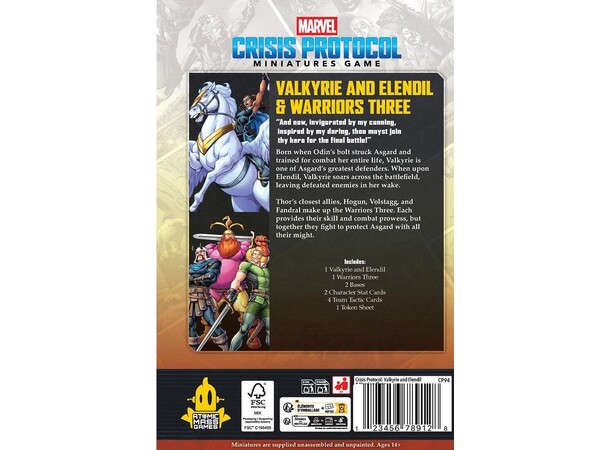 Marvel Crisis Protocol Valkyrie/Elendil Warriors Three Character Pack 