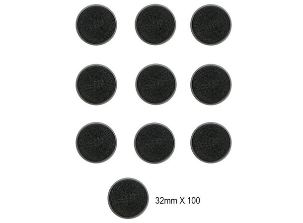 Plastbaser Svart Rund - 32mm (100 st) Citadel 