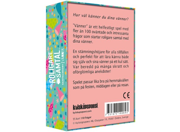 Roligare Samtal Vänner Partyspel Svensk utgåva 