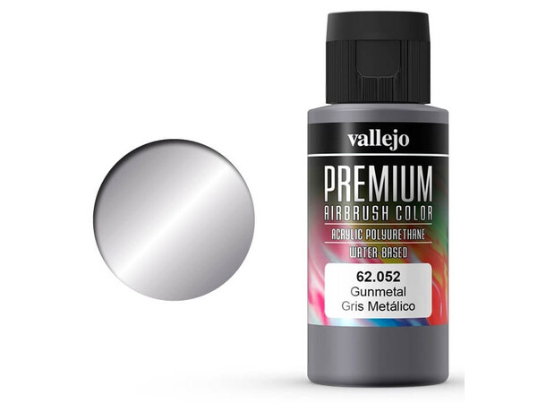 Vallejo Premium Gunmetal 60ml Premium Airbrush Color 
