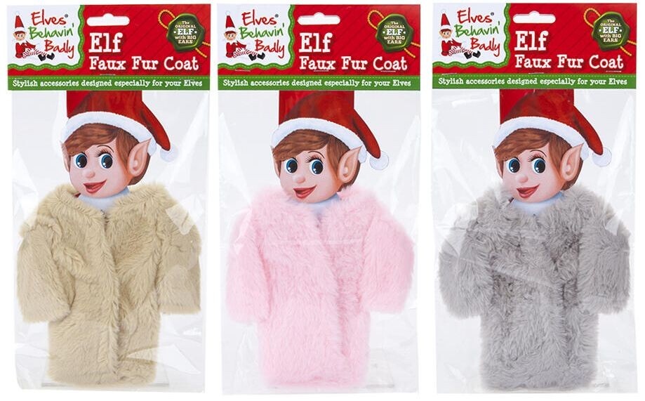 Elf on the Shelf Pälsjacka - 1 st Assorterad färg - Grå/Rosa/Brun