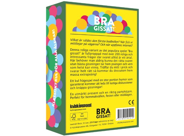 Bra gissat När var det Partyspel Svensk utgåva 