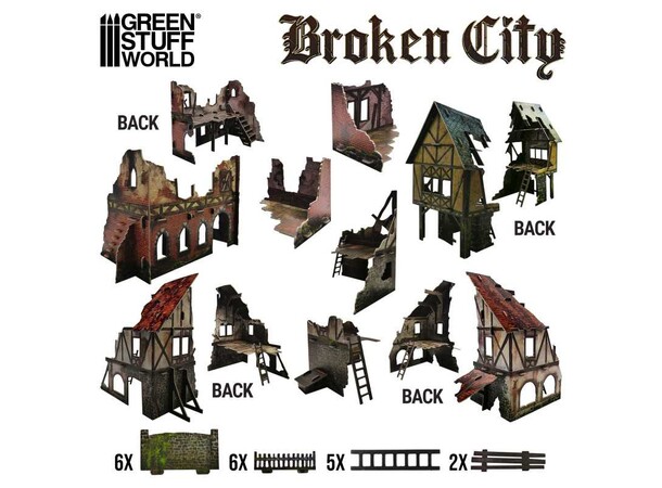 Broken City Terrain Set Green Stuff World 