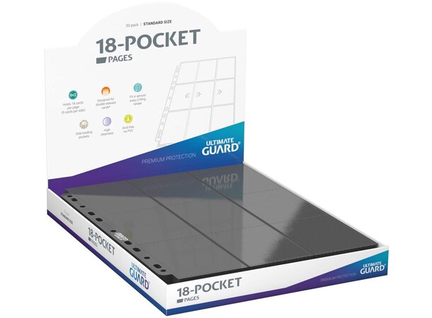 Pages 18-pocket x50 Grå Ultimate Guard Plastfickor 