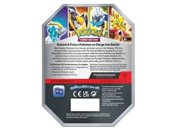 Pokemon Tin Box Gouging Fire ex Paradox Destinies 