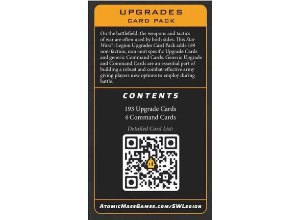 Star Wars Legion Upgrades Card Pack Expansion till Star Wars Legion 