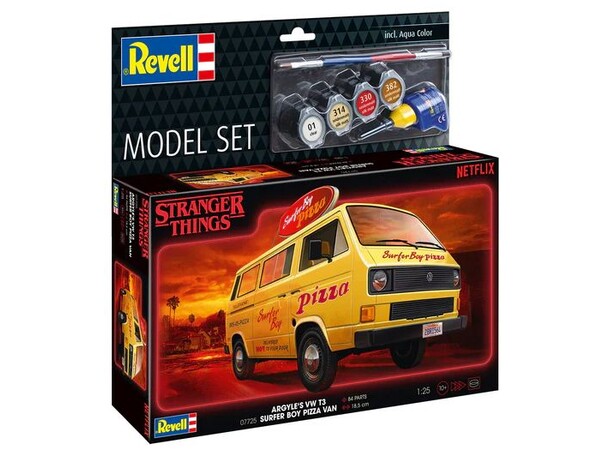 Stranger Things VW T3 Bus Surfer Boy Revell 1:25 Byggsats 