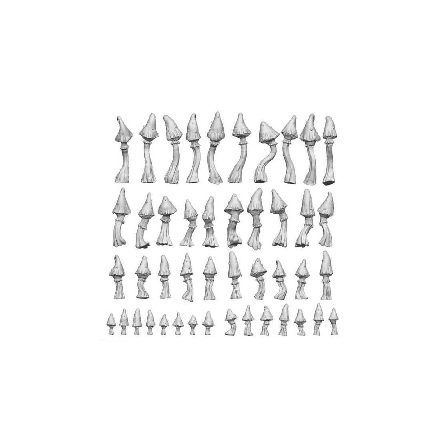 Goblin Mushrooms 3D Printed 1:48 x45 Green Stuff World