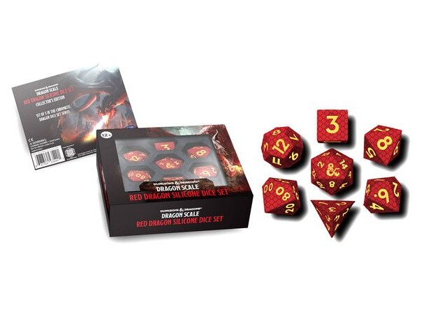D&D Dragon Scale Silicone Dice Set RED 