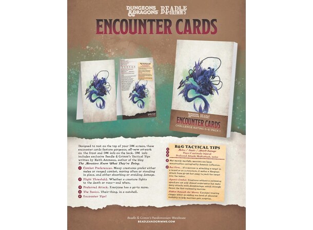 D&D Encounter Cards CR 0-6 Pack 1 Dungeons & Dragons - Beadle & Grimm 