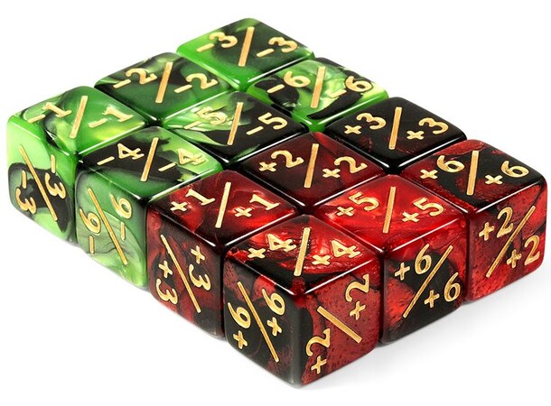 Dice Counters - 12 st (Röd/Grön) 