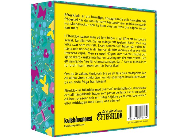 Efterklok Partyspel Svensk utgåva 