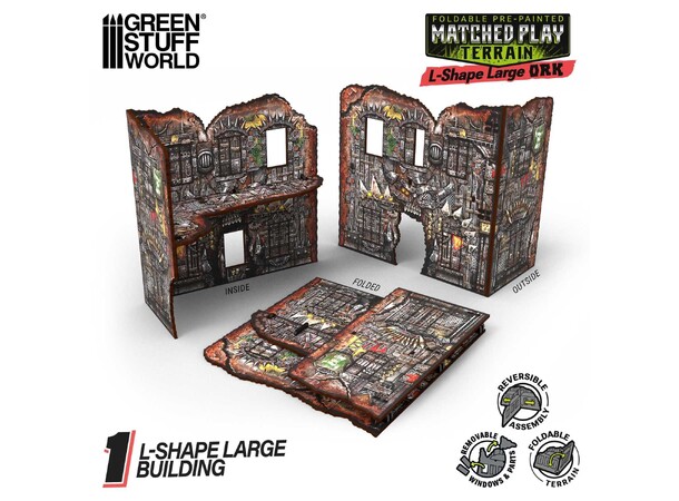 Matched Play Large L-Shaped Ruin Orks Pre-Painted - Green Stuff World 