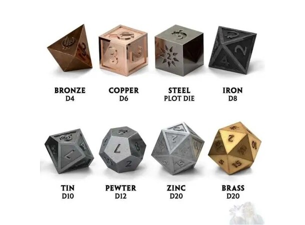 Mistborn RPG Deluxe Metal Dice Set 