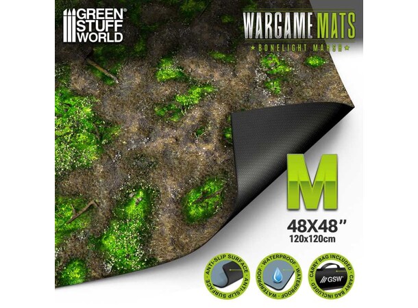 Neoprene Mat 4x4 Boneblight Marsh Green Stuff World - 120 x 120 cm 