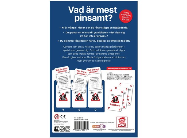 Pinsamma och genanta situationer Partyspel Svensk Utgåva 